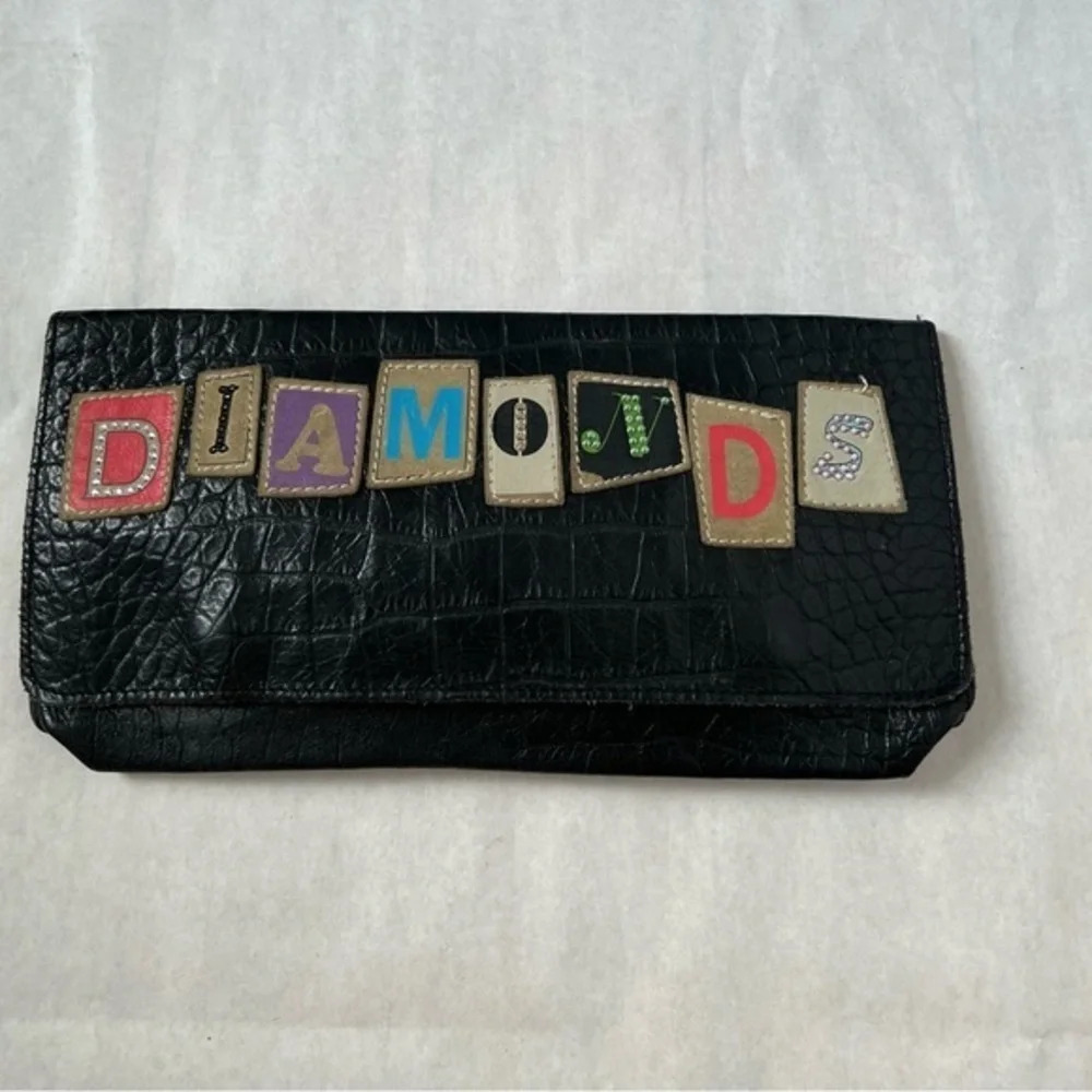 Rare Barbara Rihl Women Black Crocodile Leather Clutch One Size